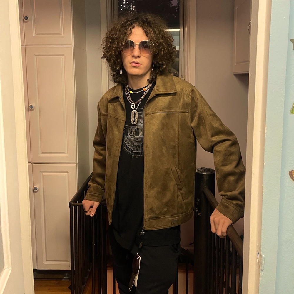 NWT Armani Exchange Vegan Suede Bomber Jacket